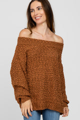 Camel Chunky Knit Maternity Sweater