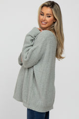 Mint Green V-Neck Soft Maternity Sweater