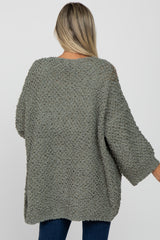 Olive Soft Popcorn Knit Maternity Cardigan