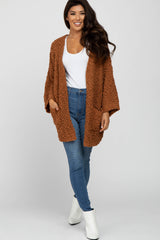 Camel Soft Popcorn Knit Cardigan