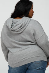 Heather Grey Side Pocket Hooded Plus Sweatshirt