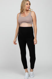 Mauve Ribbed Scoop Neck Seamless Maternity Sports Bra