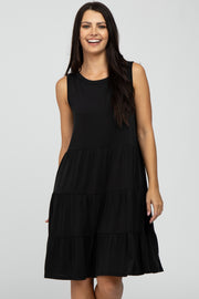 Black Tiered Sleeveless Dress