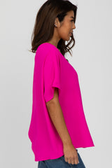 Magenta Short Sleeve Blouse