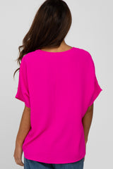 Magenta Short Sleeve Blouse