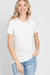 White Basic Short Sleeve Maternity Top