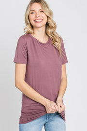 Mauve Basic Short Sleeve Top