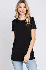 Black Basic Short Sleeve Top