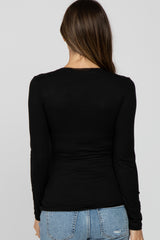 Black Long Sleeve Basic Maternity Top