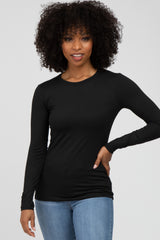 Black Long Sleeve Basic Top