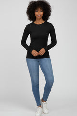 Black Long Sleeve Basic Top