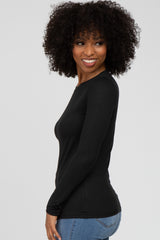 Black Long Sleeve Basic Top