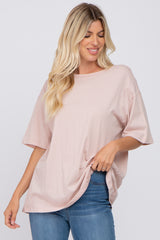 Light Pink Basic Oversized Tee