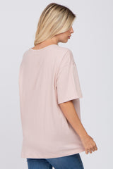 Light Pink Basic Oversized Tee