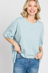 Light Blue Basic Oversized Maternity Tee