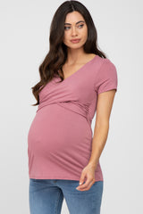 Mauve Crossover Maternity Nursing Top