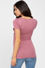 Mauve Crossover Maternity Nursing Top