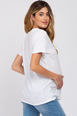 White Oversized Short Sleeve Maternity Top