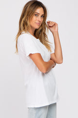 White Oversized Short Sleeve Top