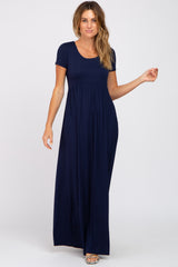 Navy Blue Basic Maxi Dress