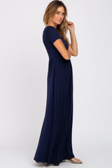 Navy Blue Basic Maxi Dress