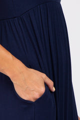 Navy Blue Basic Maxi Dress