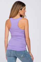 Lavender Ribbed Racerback Maternity Tank Top