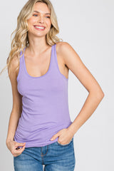 Lavender Ribbed Racerback Maternity Tank Top