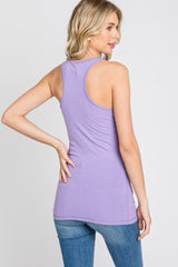 Lavender Ribbed Racerback Tank Top