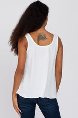 White Shoulder Bow Tank Top