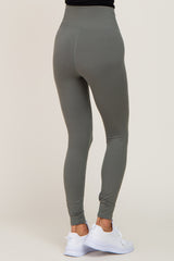 Light Olive Crossover Waist Leggings