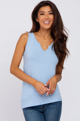 Light Blue Heathered Maternity Tank