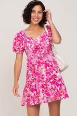 Fuchsia Floral Tiered Dress