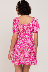 Fuchsia Floral Tiered Dress