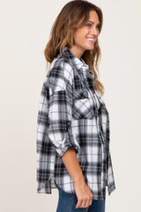 Black Plaid Flannel Top