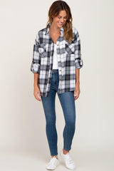 Black Plaid Flannel Top