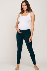 Forest Green Basic Maternity Leggings