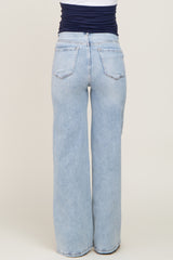 Light Blue Wide Leg Maternity Jeans