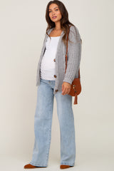 Light Blue Wide Leg Maternity Jeans