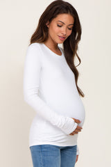 White Active Long Sleeve Maternity Top