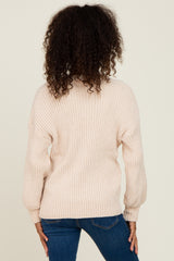 Beige Soft Chenille Knit Sweater