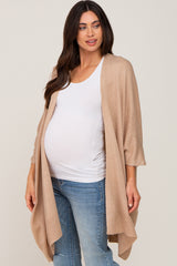 Taupe Knit Open Front Maternity Cardigan