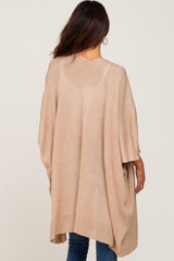 Taupe Knit Open Front Cardigan