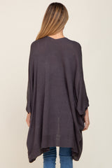 Charcoal Knit Open Front Maternity Cardigan