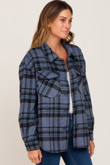 Blue Plaid Front Pocket Shacket