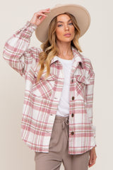 Mauve Plaid Front Pocket Shacket