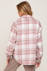 Mauve Plaid Front Pocket Shacket