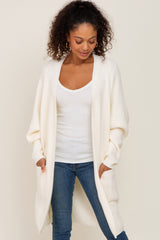 Cream Pocketed Knit Maternity Cardigan