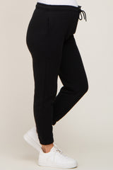 Black Basic Fleece Maternity Sweatpants