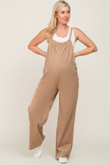 Taupe Corduroy Maternity Overalls